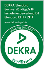 DEKRA zertifizierter Bausachverständiger für Immobilienbewertung D1 (Standard Ein- und Zweifamilienhäuser)